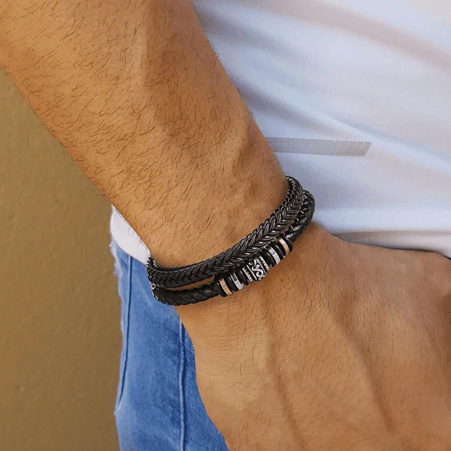 Bracelet en cuir de luxe - A Mon Fils